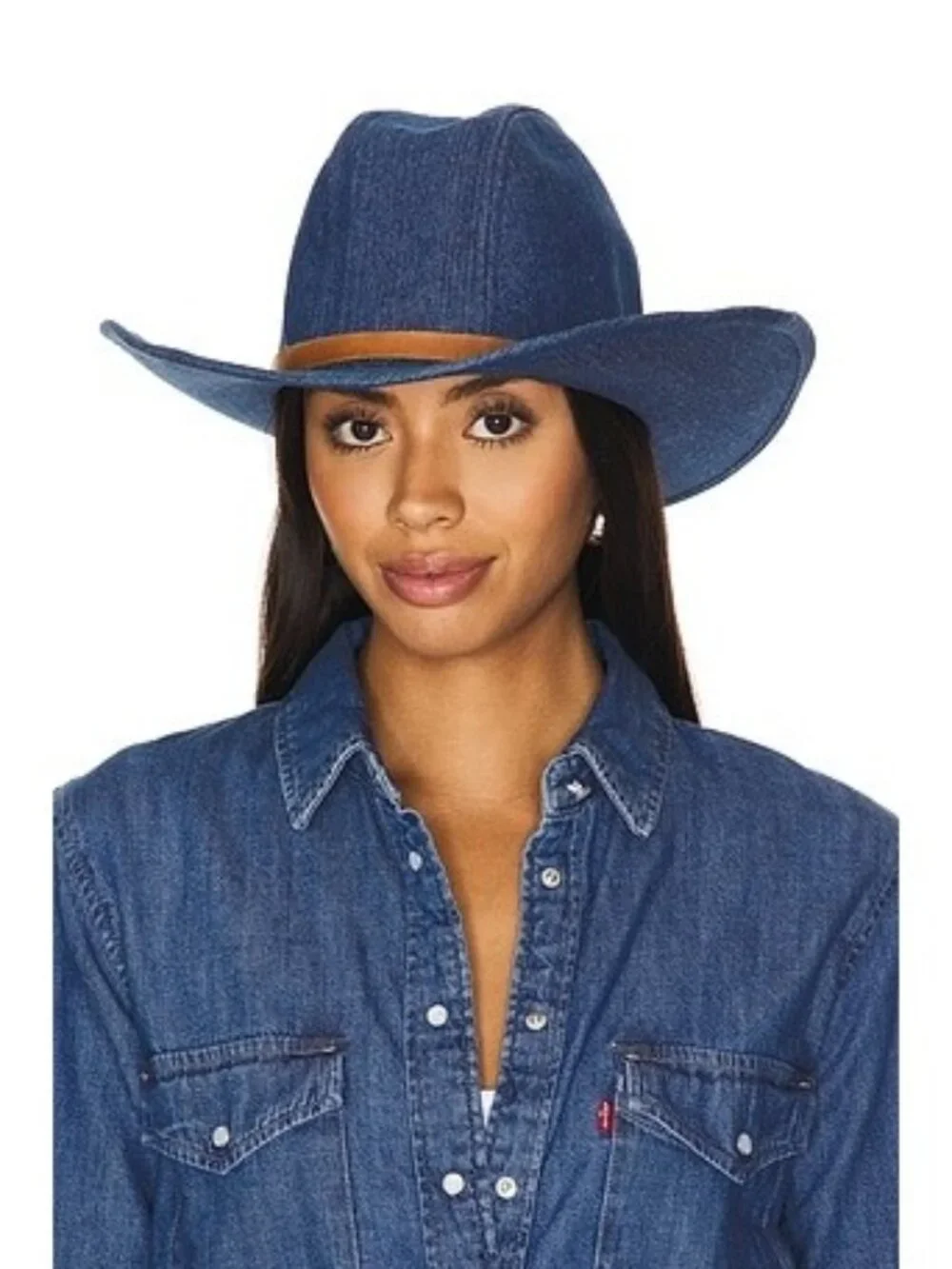 BRIXTON Range 70 Womens Cowboy denim  m Hat Size S